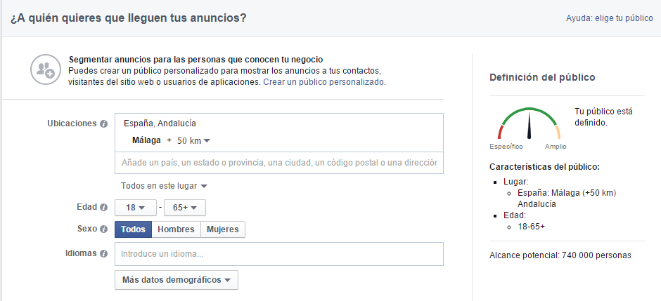 Segmentación de público en Facebook | Marketing Live Consulting