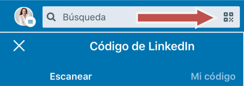 La opción "Código QR de Linkedin" te permite hacer networking en LinkedIn con personas que has conocido en eventos presenciales.
